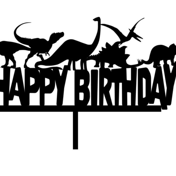 Dino Jurassic Acrylic Cake Topper Birthday Party - Picture 2 of 2